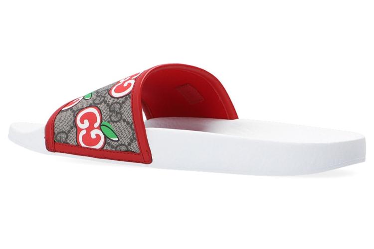 Шлепанцы женские GUCCI Apple Logo красные, 37 EU