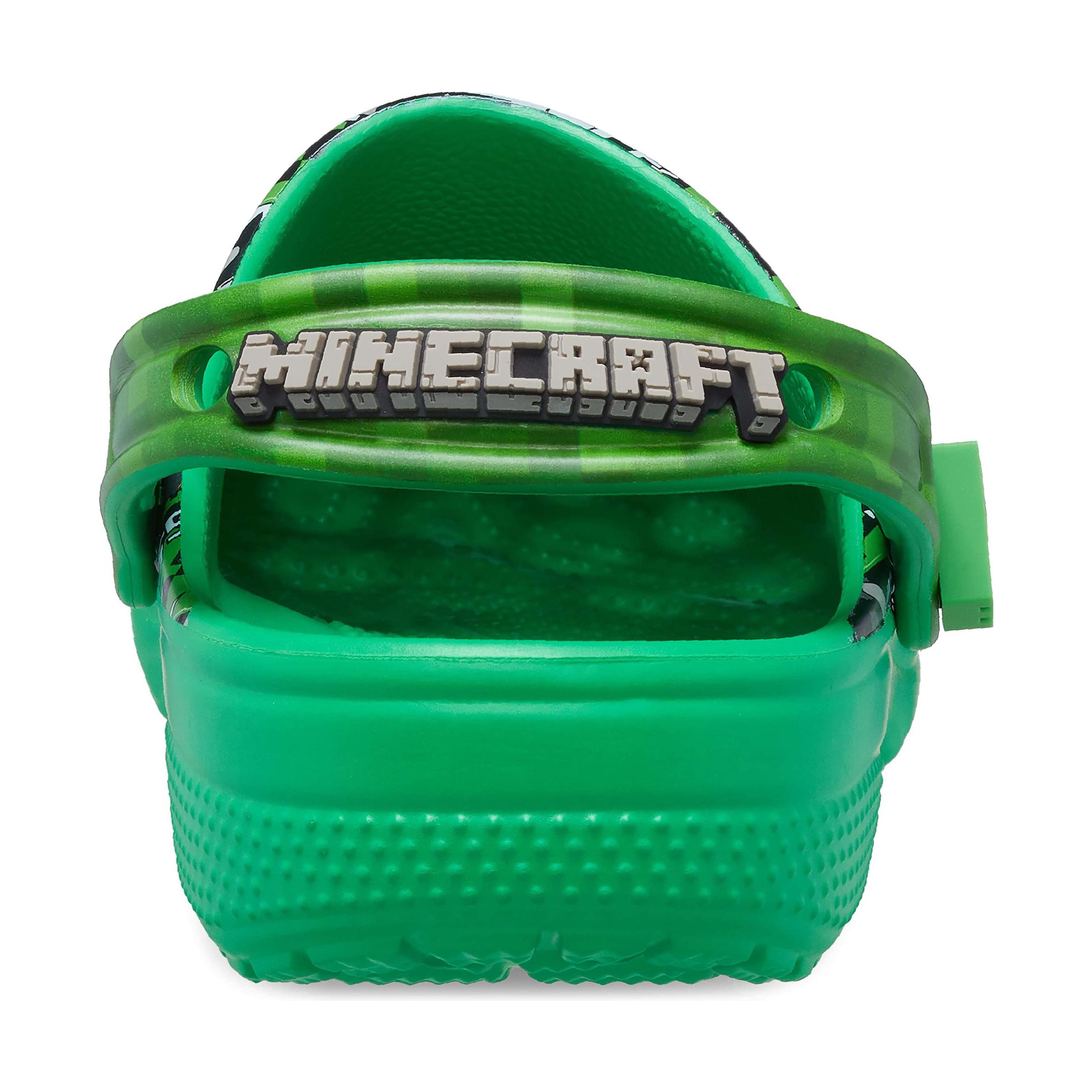 Шлепанцы детские Crocs Classic Clog Minecraft черно-зелёные, 33-34 EU