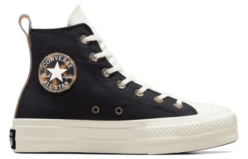Кеды женские Converse Chuck Taylor All Star Lift Tortoise High Top черные, 36 EU