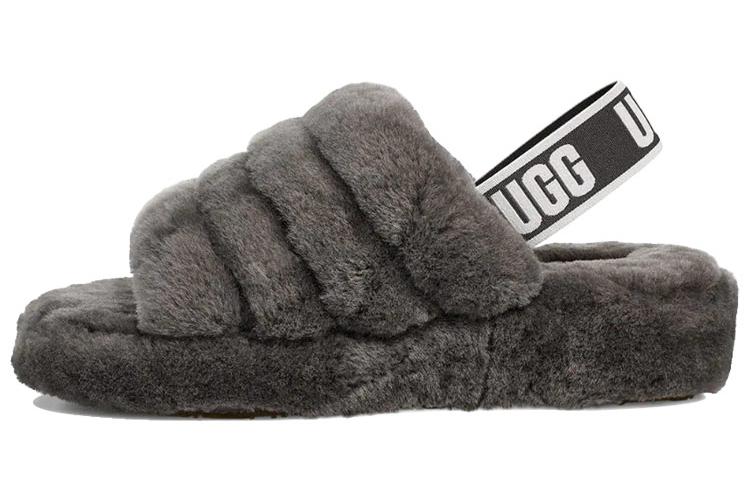 Тапочки женские UGG Fluff Yeah Slide Thick Sole серые, 39 EU