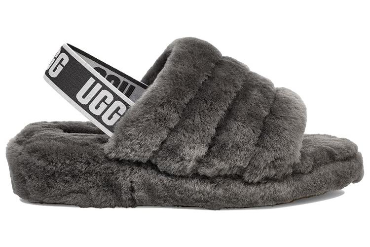 Тапочки женские UGG Fluff Yeah Slide Thick Sole серые, 39 EU