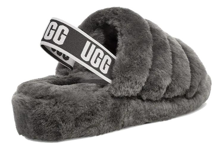 Тапочки женские UGG Fluff Yeah Slide Thick Sole серые, 39 EU
