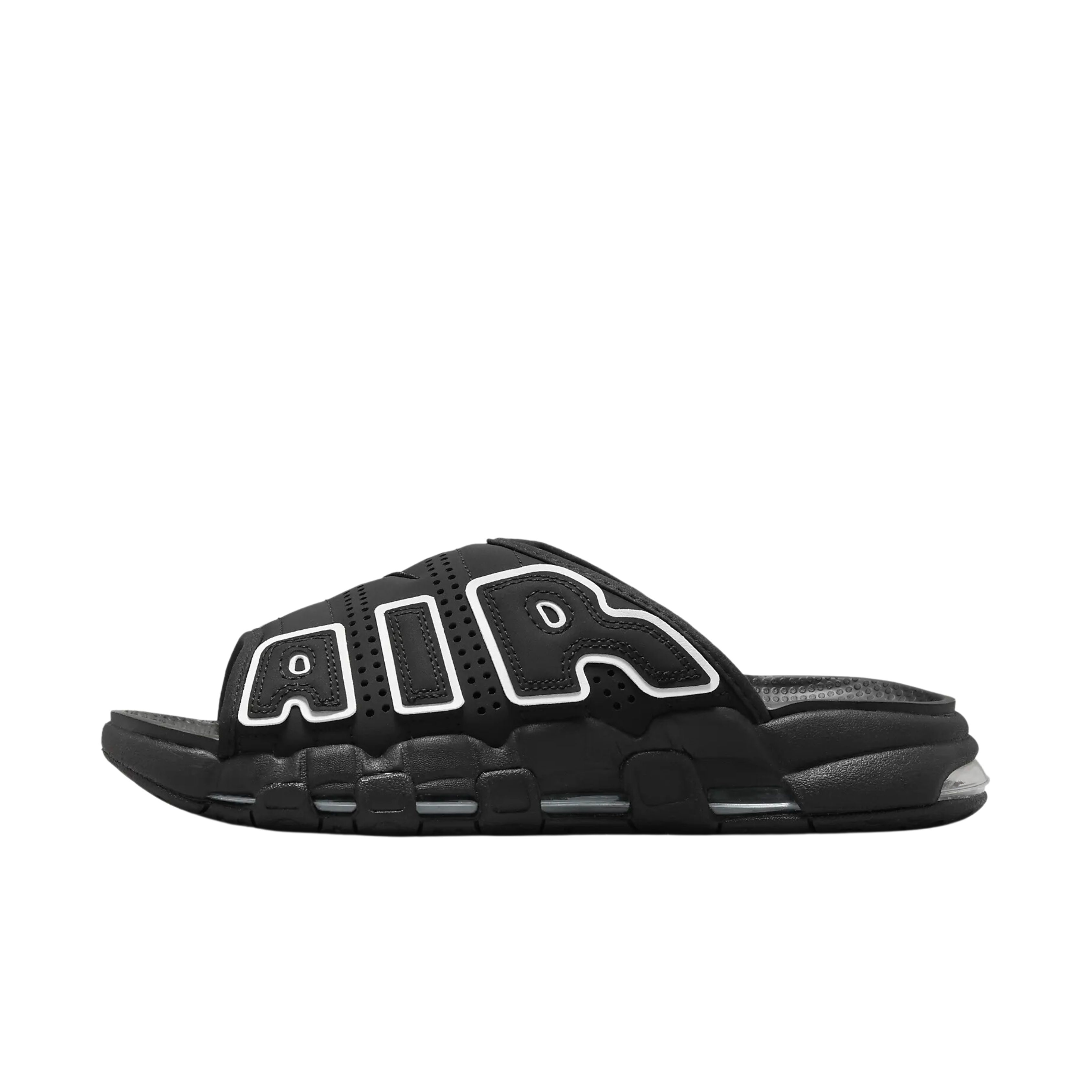 Шлепанцы женские Nike Air More Uptempo черно-белые, 38 EU