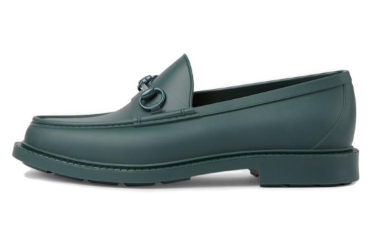 Лоферы мужские GUCCI Lacquered Horsebit темно-зеленые, 39.5 EU