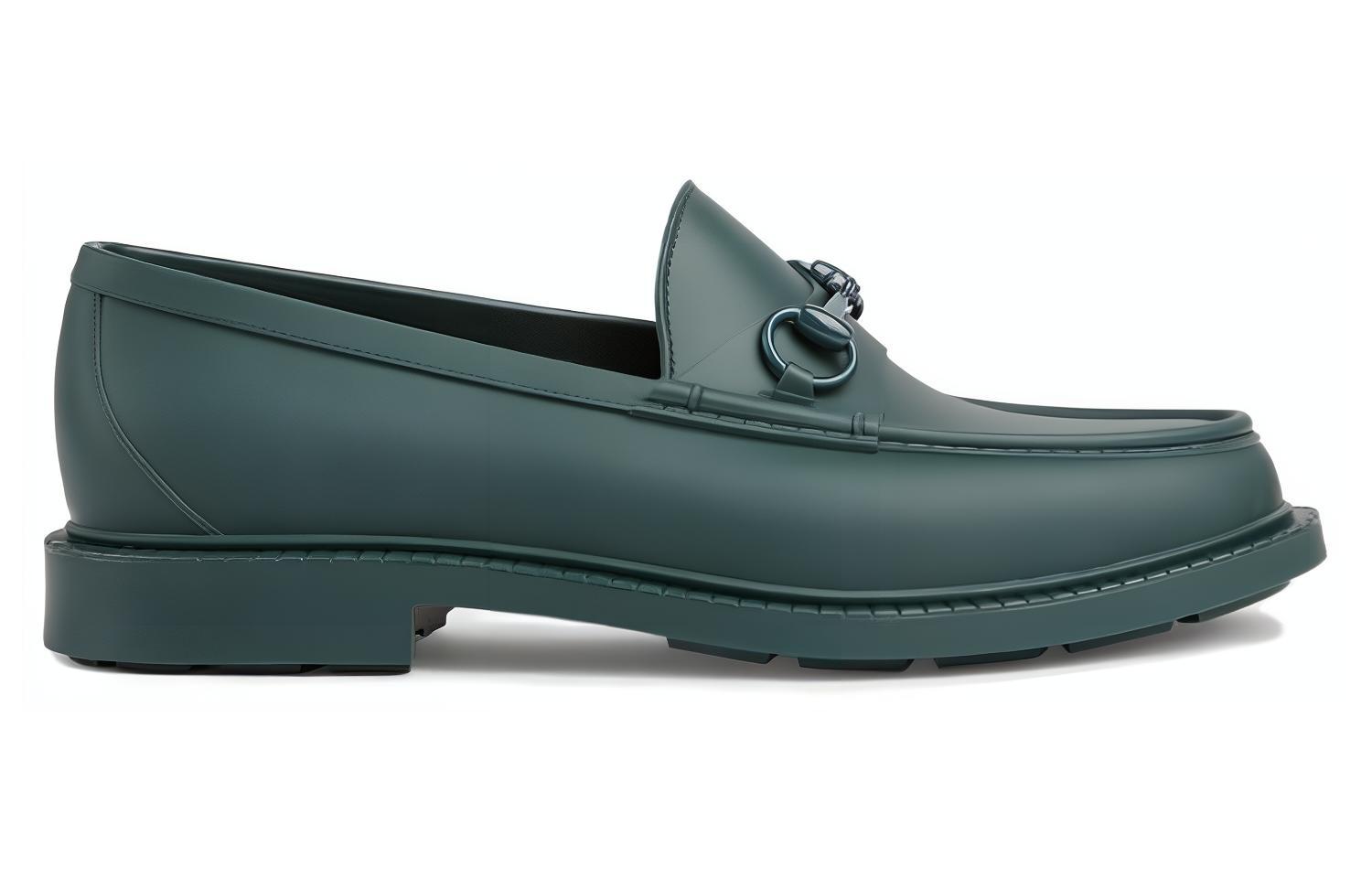 Лоферы мужские GUCCI Lacquered Horsebit темно-зеленые, 39.5 EU