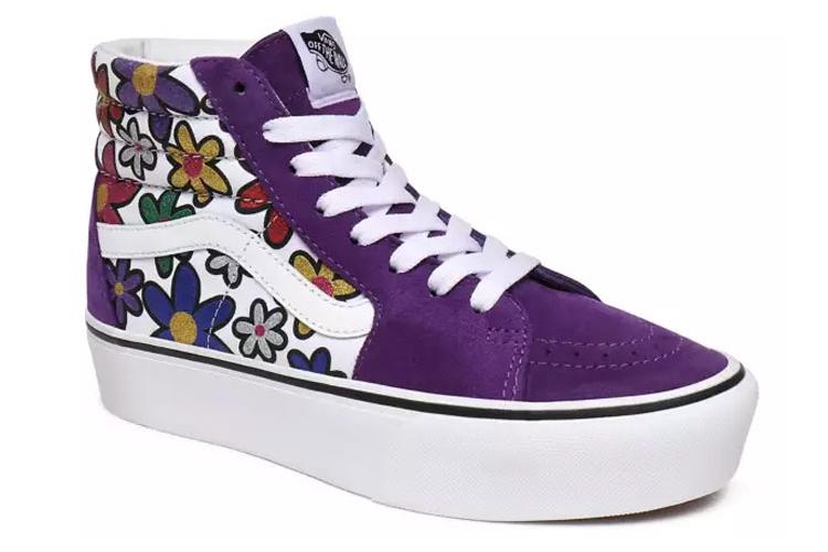 Кеды женские Vans SK8-Hi Platform 2 пурпурные-белые, 35 EU