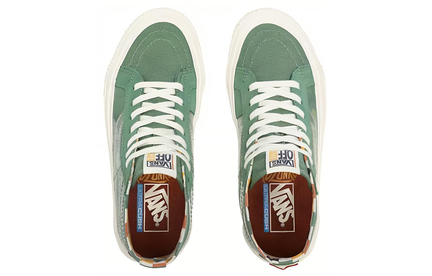 Кеды женские Vans Sk8 Hi Decon SF patent hedge green, 36.5 EU