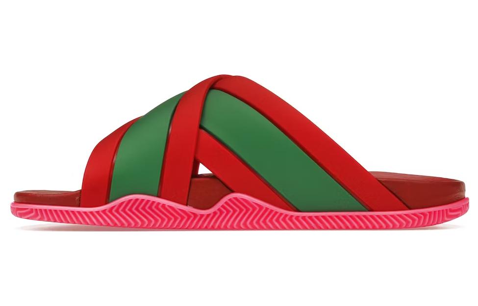 Шлепанцы женские GUCCI Web Stripe коралловые, 35 EU