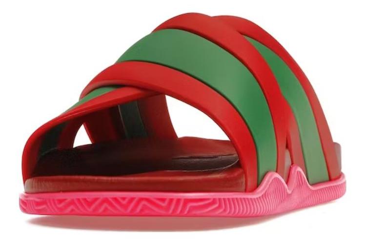 Шлепанцы женские GUCCI Web Stripe коралловые, 35 EU