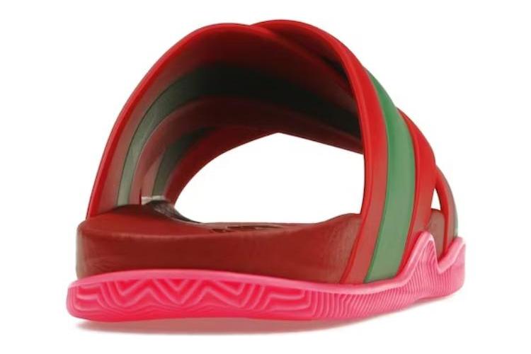 Шлепанцы женские GUCCI Web Stripe коралловые, 35 EU