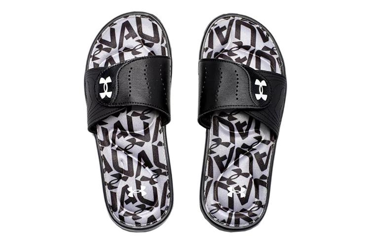 Шлепанцы женские Under Armour Ignite 6 Graphic halo grey black, 36.5 EU