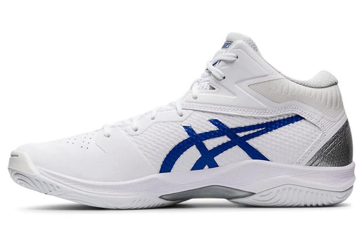 Кроссовки унисекс ASICS Gelhoop V12 белые и синие, 41.5 EU