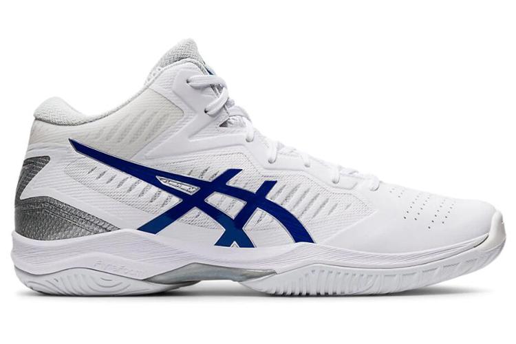 Кроссовки унисекс ASICS Gelhoop V12 белые и синие, 41.5 EU