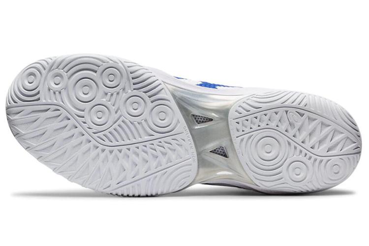 Кроссовки унисекс ASICS Gelhoop V12 белые и синие, 41.5 EU