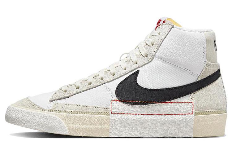 Кроссовки мужские Nike Blazer Mid 77 Pro Club белые, черные, светло-бежевые, 42 EU