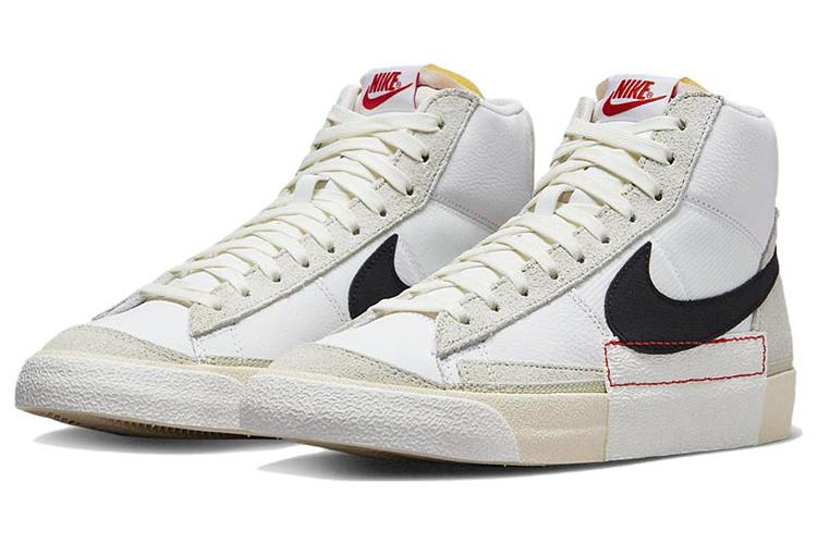 Кроссовки мужские Nike Blazer Mid 77 Pro Club белые, черные, светло-бежевые, 42 EU