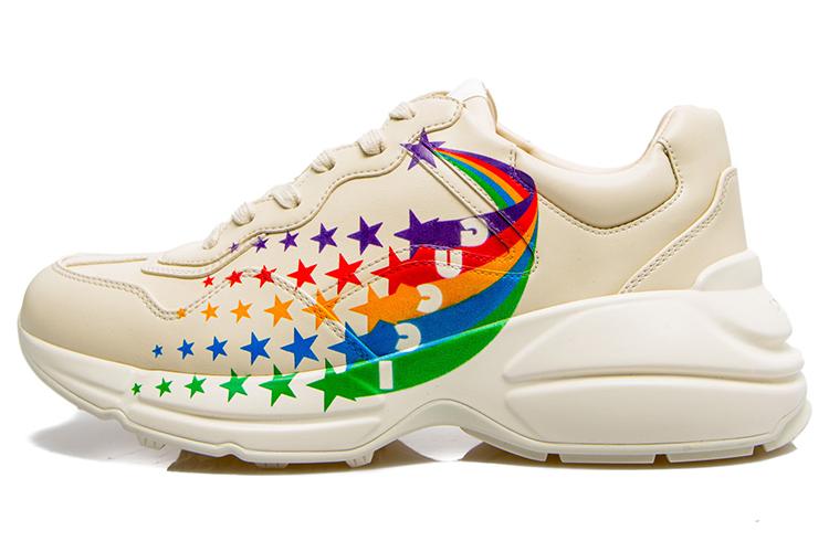 Кроссовки мужские GUCCI Rainbow Star Rhyton бежевые, 42 EU