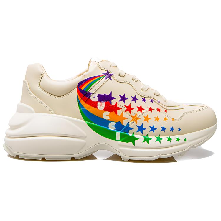 Кроссовки мужские GUCCI Rainbow Star Rhyton бежевые, 42 EU