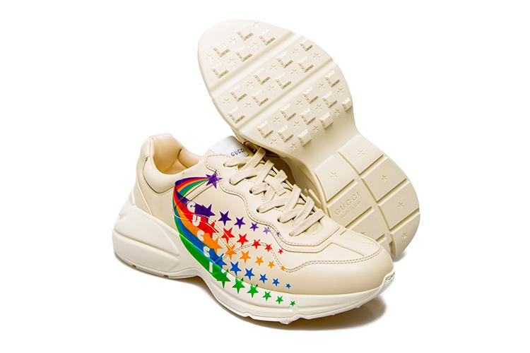 Кроссовки мужские GUCCI Rainbow Star Rhyton бежевые, 42 EU