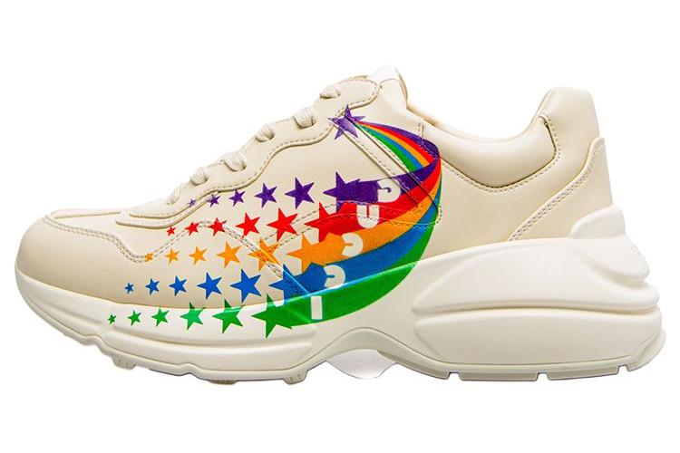 Кроссовки мужские GUCCI Rainbow Star Rhyton бежевые, 42 EU