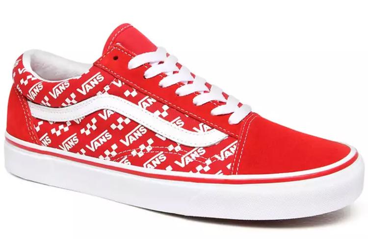 Кроссовки унисекс Vans Old Skool Logo Repeat Racing Red, 40.5 EU