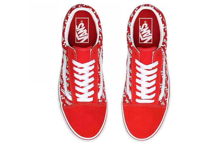 Кроссовки унисекс Vans Old Skool Logo Repeat Racing Red, 40.5 EU