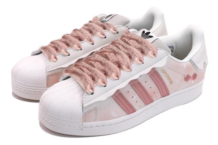 Кеды женские Adidas Originals SUPERSTAR розово-белые, 40 EU