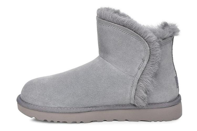 Снеговые сапоги женские UGG Classic Mini Fluff High Low голубые, 38 EU