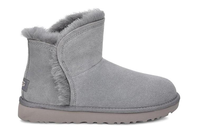Снеговые сапоги женские UGG Classic Mini Fluff High Low голубые, 38 EU