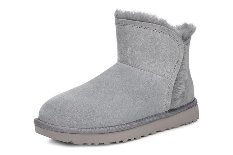 Снеговые сапоги женские UGG Classic Mini Fluff High Low голубые, 38 EU