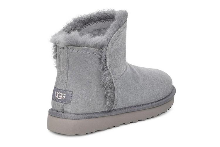 Снеговые сапоги женские UGG Classic Mini Fluff High Low голубые, 38 EU