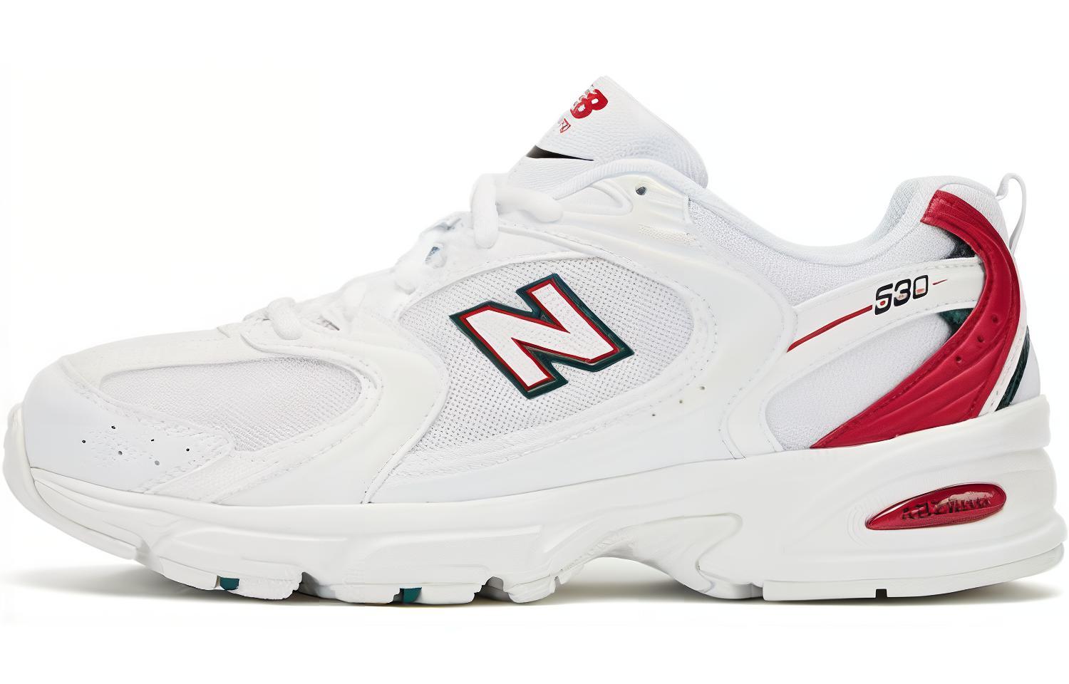 Беговые кроссовки мужские New Balance 530 белые, красные, 36 EU