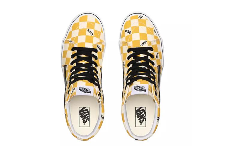 Кроссовки унисекс Vans Sk8 Hi Big Check желтые, 41 EU