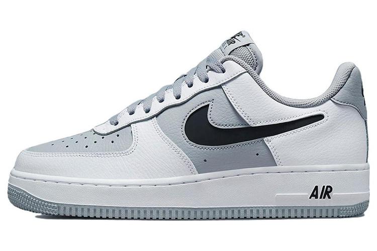 Кроссовки мужские Nike Air Force 1 Low Cut Out белые, серые, черные, 41 EU
