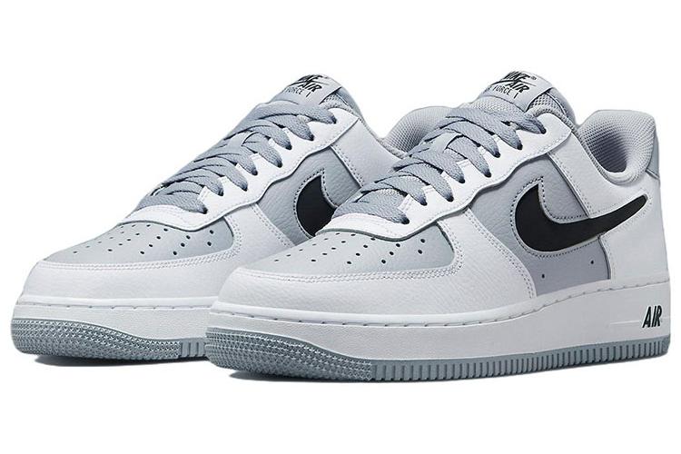 Кроссовки мужские Nike Air Force 1 Low Cut Out белые, серые, черные, 41 EU
