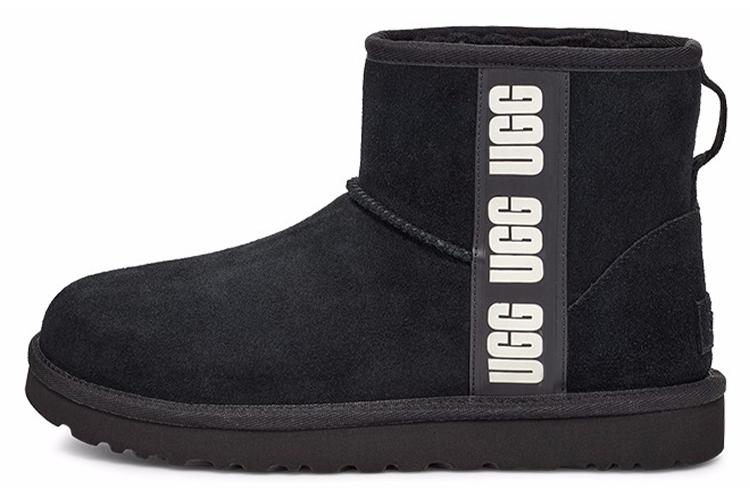Снеговые сапоги женские UGG Mini Side Logo черные