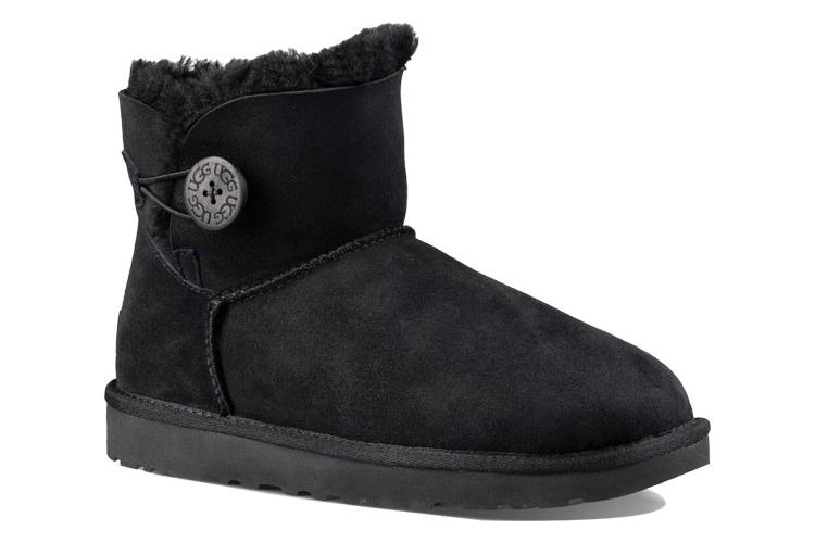Сапоги женские UGG Mini Bailey Button черные, 42 EU