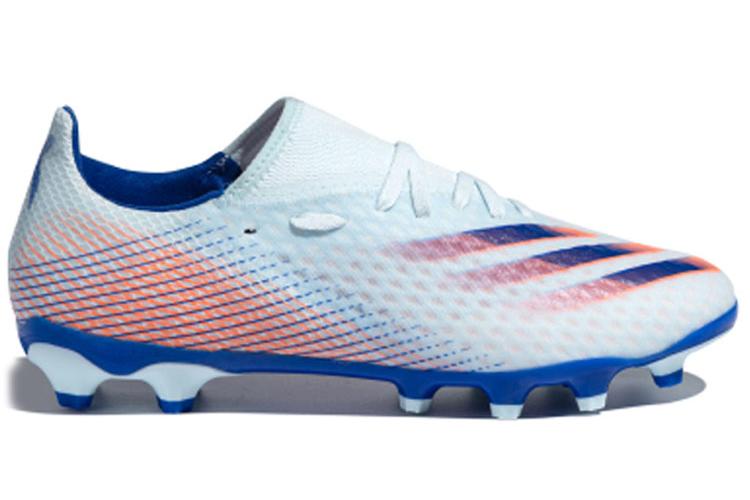 Футбольные бутсы мужские Adidas X Ghosted.3 Mg белый, розовый, синий, 46 2/3 EU