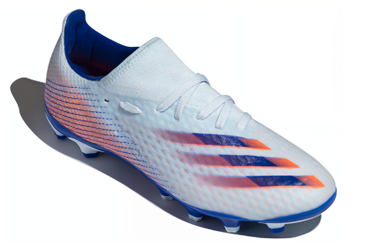 Футбольные бутсы мужские Adidas X Ghosted.3 Mg белый, розовый, синий, 46 2/3 EU