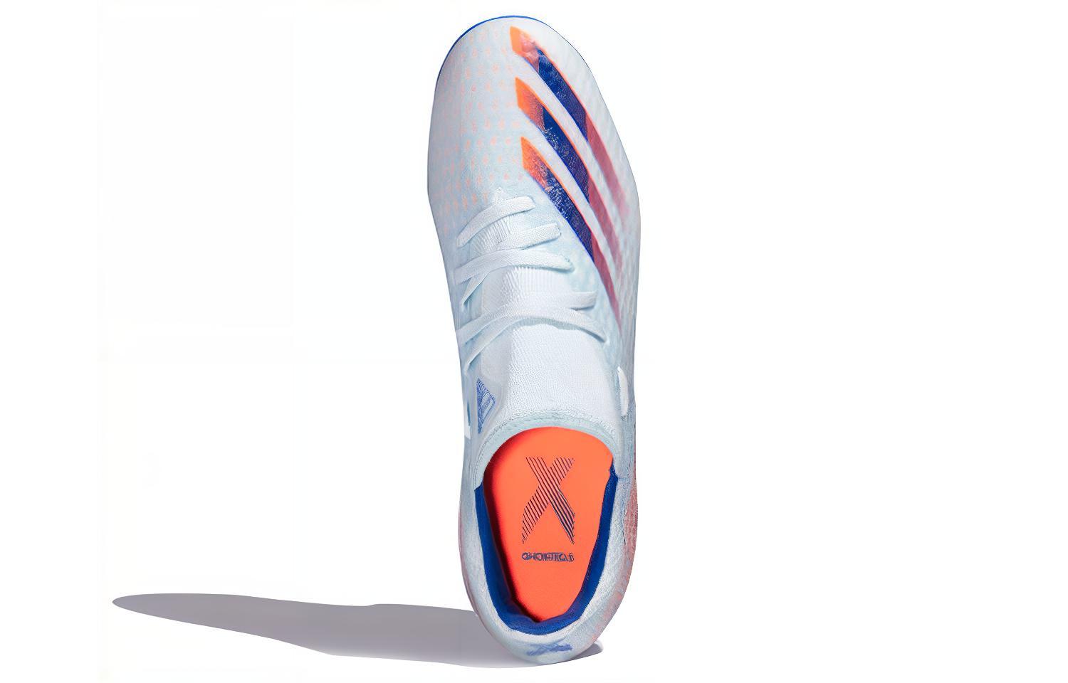 Футбольные бутсы мужские Adidas X Ghosted.3 Mg белый, розовый, синий, 46 2/3 EU