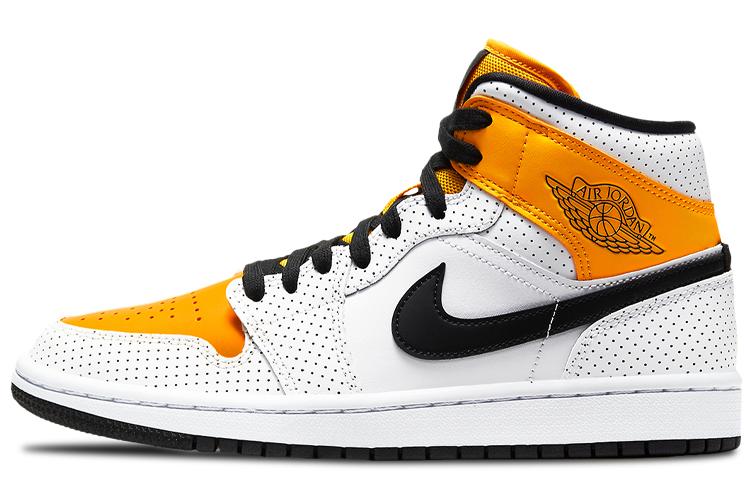 Кроссовки женские Jordan Air Jordan 1 Mid белые University Gold