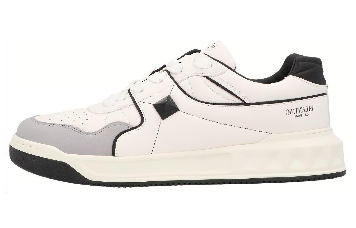 Кеды мужские Valentino Garavani One Stud Lace Up белые-серые