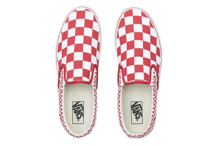 Слипоны унисекс Vans Classic Slip On Red Mix Checker, 35 EU