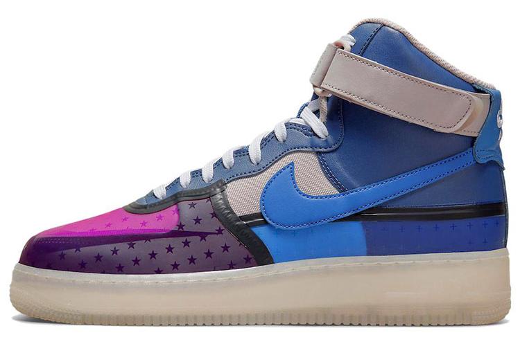 Кроссовки унисекс Nike Air Force 1 High '07 Premium Thunder Blue Pink, 37.5 EU
