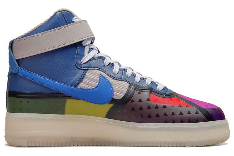Кроссовки унисекс Nike Air Force 1 High '07 Premium Thunder Blue Pink, 37.5 EU
