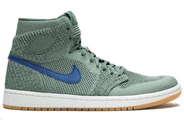 Кроссовки мужские Jordan 1 Retro High Flyknit Clay Green, 42 EU
