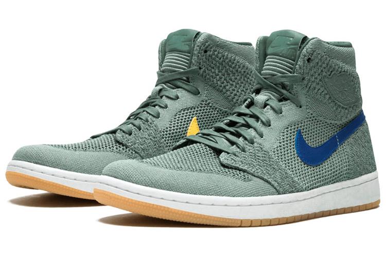 Кроссовки мужские Jordan 1 Retro High Flyknit Clay Green, 42 EU