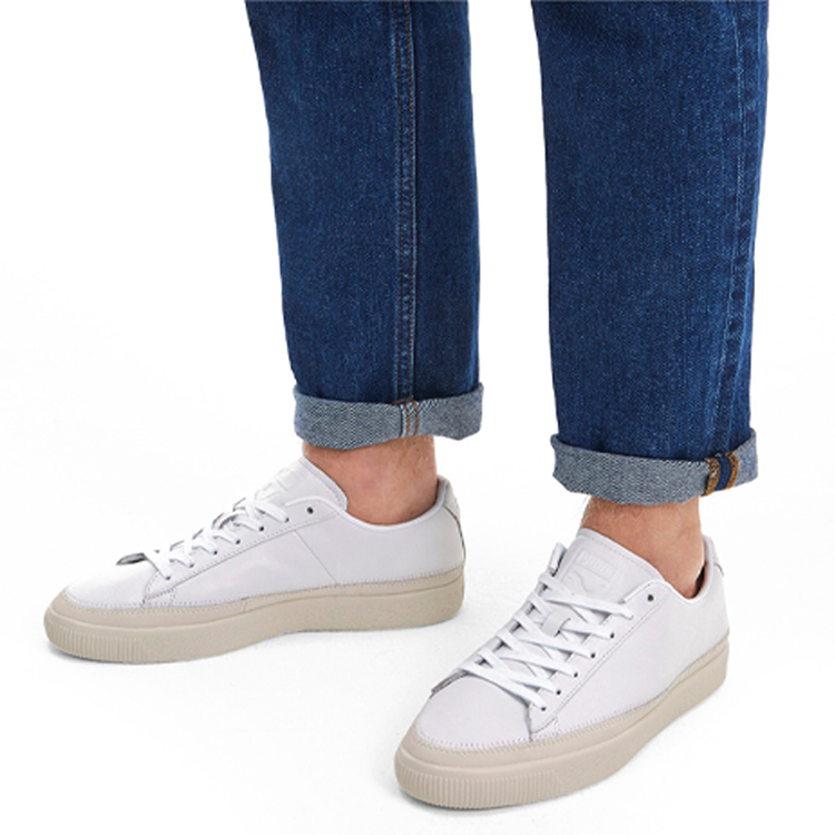 Кроссовки унисекс PUMA Basket Trim Prm Retro Low Tops белые, 45 EU