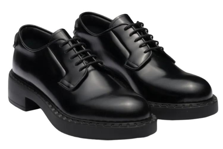 Полуботинки женские PRADA Derby 50mm черные, 38 EU