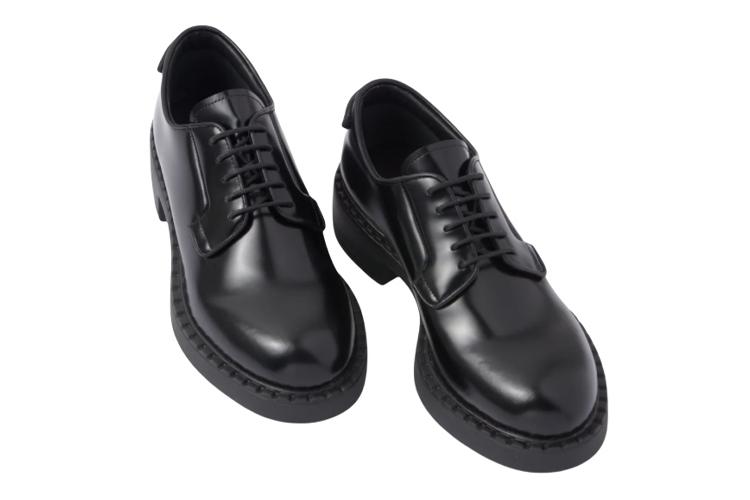 Полуботинки женские PRADA Derby 50mm черные, 38 EU